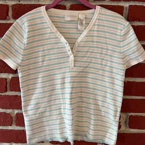 Y2K striped baby tee